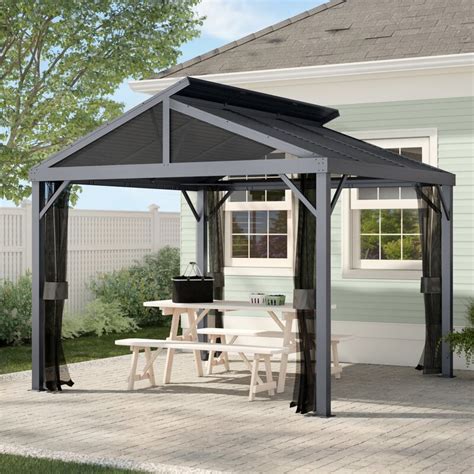 8 x 10 gazebo hardtop|8'x10' outdoor sunroom gazebo.